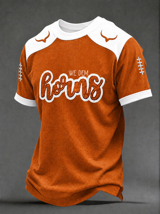 Men's Game Day Football Print Casual T-shirt