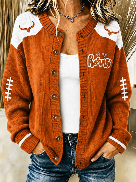 Women's Game Day Football Print Casual Jacket