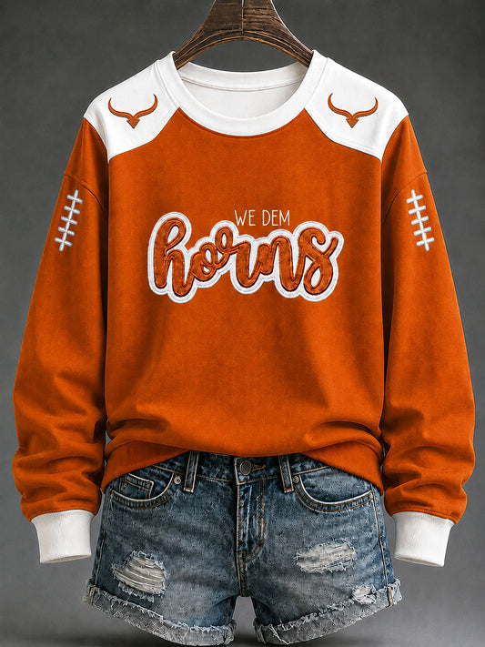 Women's Game Day Football Print Casual Regular Sweatshirt
