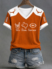 Women's Game Day Football Printed Casual T-Shirt