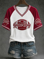 Women's Game Day Football Printed Casual T-Shirt