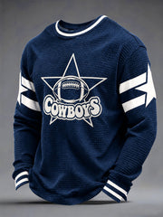 Men's Football Gameday Gift For Football Fans Casual Waffle Long Sleeve Top