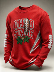 Men's Football Print Waffle Sweatshirt
