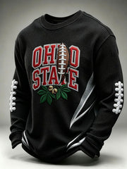 Men's Football Print Waffle Sweatshirt