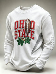 Men's Football Print Waffle Sweatshirt