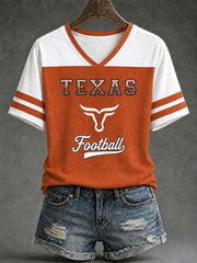 Women's Game Day Football Print Casual T-shirt
