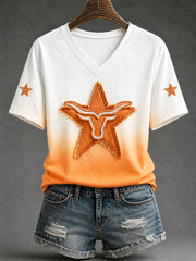 Women's Game Day Football Print Casual T-shirt