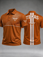 Men's Game Day Football Print Casual Polo Shirt