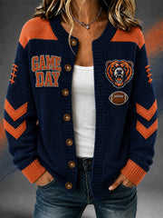 Women's Football Gameday Gift For Football Fans Casual Cardigan