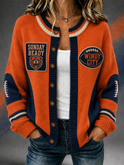 Women's Football Gameday Gift For Football Fans Casual Cardigan