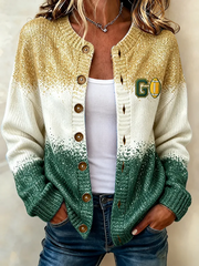 Women's Football Cardigan-Style Knit Jacket