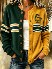 Women's Football Cardigan-Style Knit Jacket
