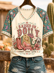 Women's R.I.P Country Music Legend Tribute V-Neck Tee