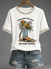 Women’s Country Music Print Casual T-Shirt
