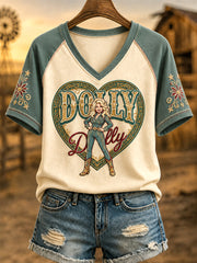 Women's R.I.P Country Music Legend Tribute V-Neck Tee
