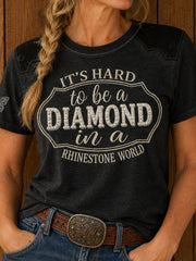 Women's Rip Country Music Lover Queen of Country Printed T-shirt