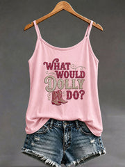 Women's Country Music Print Casual Vest