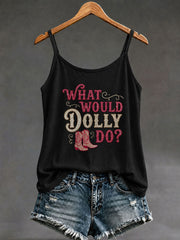 Women's Country Music Print Casual Vest