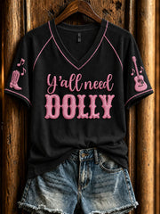 Women’s Country Music Print Casual T-Shirt
