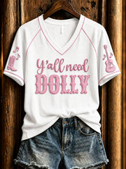 Women’s Country Music Print Casual T-Shirt