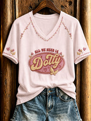 Women’s Country Music Print Casual T-Shirt