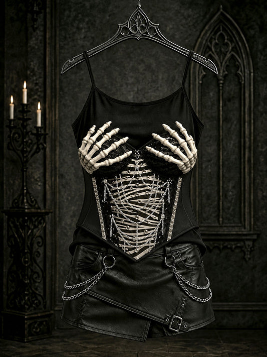 Women's Halloween Gothic Skull Vests