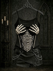 Women's Halloween Gothic Skull Vests