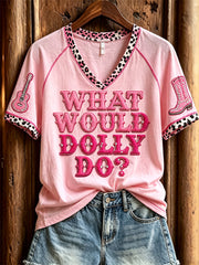 Women's Vintage Classic Country Music Inspired Western Print Memorial short-sleeved T-shirt