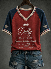 Women's DOLLY Printed V-neck T-shirt