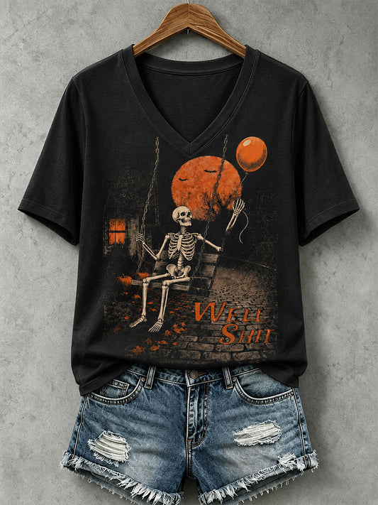 Women's Well Shit Skull T-shirt