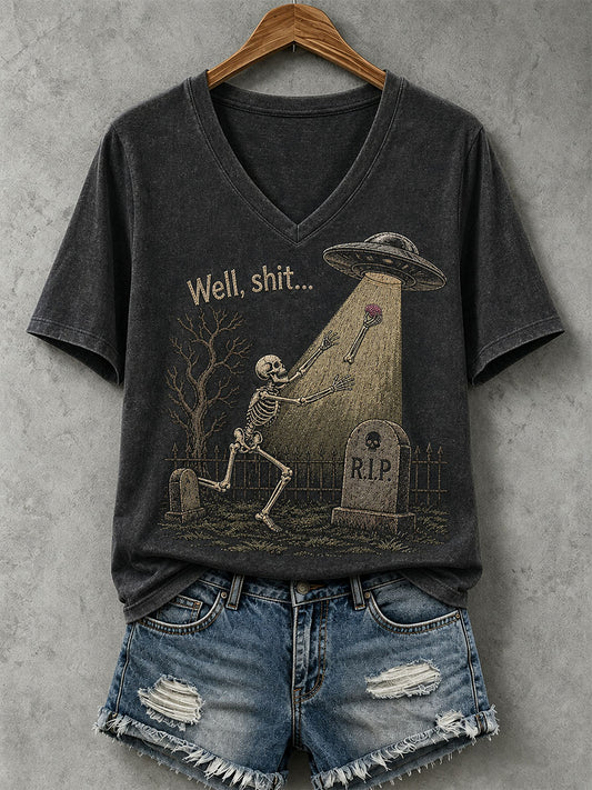 Women's Well Shit Skull T-shirt