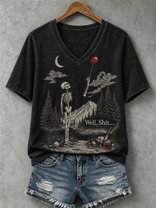 Women's Well Shit Skull T-shirt