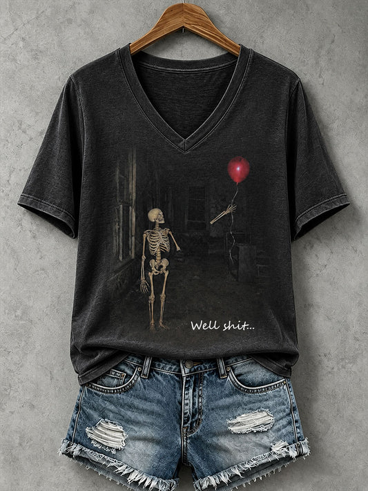 Women's Well Shit Skull T-shirt