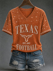 Women's Game Day Football Print Casual T-shirt