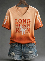Women's Game Day Football Print Casual T-shirt