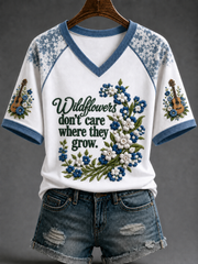 Women's Famous Singer Memorial V-neck Off-shoulder Short-sleeved T-shirt