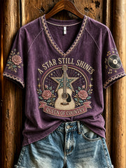 Women's Country Music Legend Tribute Casual Memorial Short Sleeve T-Shirt