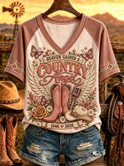 Women's Country Music Legend Tribute Print T-shirt