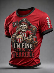 Men's Football Fan Print Short Sleeves T-shirt