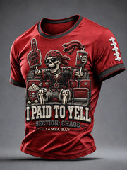 Men's Football Fan Print Short Sleeves T-shirt