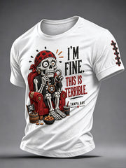 Men's Football Fan Print Short Sleeves T-shirt