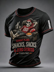 Men's Football Fan Print Short Sleeves T-shirt