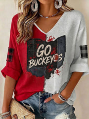 Women's Football Print Waffle T-shirt