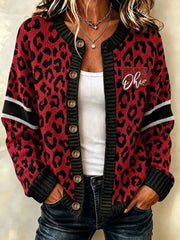 women's Ohio Football Print Cardigan
